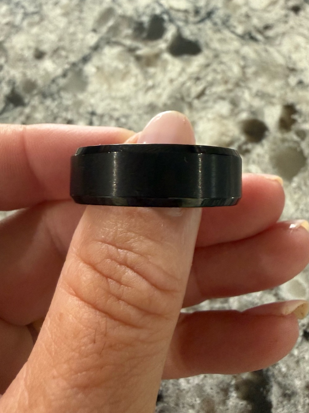 Men’s Black Polished Band Ring